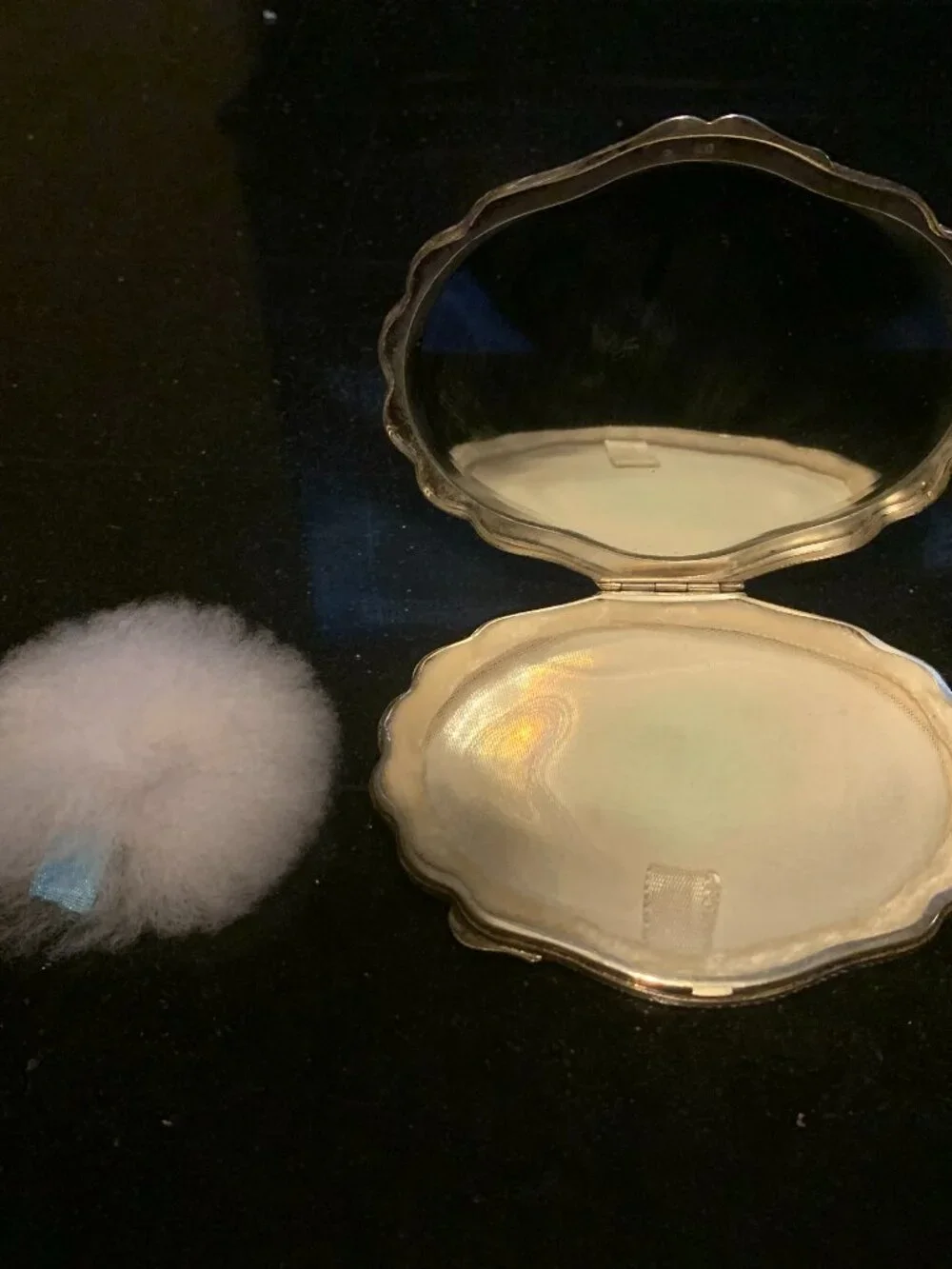 Vintage Italian 800 Silver Makeup Compact & Lipstick Case